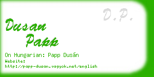 dusan papp business card